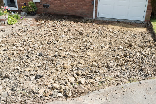 Rubble driveway being layed